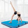 Giantex 4′ x 4′ Folding Gymnastics Mat with Carry Handles, Bio-Folding Tumbling Mat for Kids & Cheerleading(Blue)