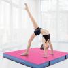 Giantex 4′ x 4′ Folding Gymnastics Mat with Carry Handles, Bio-Folding Tumbling Mat for Kids & Cheerleading(Pink)