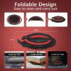 Giantex 40″ Foldable Mini Trampoline, Indoor Fitness Trampoline with 42.5”-51.5″ Height Adjustable Handle, Resistance Bands, Rebounder Exercise Trampoline for Adults, Kids(Red)