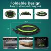 Giantex 40″ Foldable Mini Trampoline, Indoor Fitness Trampoline with 42.5”-51.5″ Height Adjustable Handle, Resistance Bands, Rebounder Exercise Trampoline for Adults, Kids(Green)