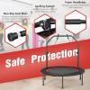 Giantex 40″ Foldable Mini Trampoline, Indoor Fitness Trampoline with 42.5”-51.5″ Height Adjustable Handle, Resistance Bands, Rebounder Exercise Trampoline for Adults, Kids(Red)