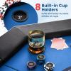 Giantex 48″ Poker Table Foldable – 8 Player Octagon Texas Holdem Poker Tables w/ 8 Cup Holders, Casino-Grade Felt Surface, Padded Rails, Portable Folding Card Game Table for Blackjack (Green+Black)(Blue+black)