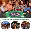 Giantex 48″ Poker Table Foldable – 8 Player Octagon Texas Holdem Poker Tables w/ 8 Cup Holders, Casino-Grade Felt Surface, Padded Rails, Portable Folding Card Game Table for Blackjack (Green+Black)(Green+black)