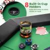Giantex 48″ Poker Table Foldable – 8 Player Octagon Texas Holdem Poker Tables w/ 8 Cup Holders, Casino-Grade Felt Surface, Padded Rails, Portable Folding Card Game Table for Blackjack (Green+Black)(Green+black)