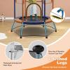 Giantex 48″ Toddler Trampoline With Safety Enclosure Net, Seamless Design for Kids Aged 3-6, Indoor Outdoor Mini Small Birthday Gift for Boys Girls(Orange/Blue)