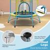Giantex 48″ Toddler Trampoline With Safety Enclosure Net, Seamless Design for Kids Aged 3-6, Indoor Outdoor Mini Small Birthday Gift for Boys Girls(Yellow/Blue)