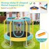 Giantex 48″ Trampoline for Kids, Toddler Trampoline with Safety Enclosure Net, Max Load 265 Lbs, Outdoor Mini Trampoline with Net for Kids, Indoor Small Trampoline Gifts for Boys Girls Aged 3-6(Green+ Yellow)