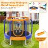 Giantex 48″ Trampoline for Kids, Toddler Trampoline with Safety Enclosure Net, Max Load 265 Lbs, Outdoor Mini Trampoline with Net for Kids, Indoor Small Trampoline Gifts for Boys Girls Aged 3-6(Blue+ Orange)