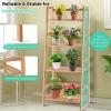 Giantex 4-Tier Bamboo Plant Stand Flower Pots Holder Display Shelf, 47.5inch Ladder Shelf Plants Organizer Rack for Patio Balcony Garden Home, Bookcase Planter Storage Shelving Unit Indoor Outdoor