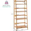 Giantex 4-Tier Bamboo Plant Stand Flower Pots Holder Display Shelf, 47.5inch Ladder Shelf Plants Organizer Rack for Patio Balcony Garden Home, Bookcase Planter Storage Shelving Unit Indoor Outdoor