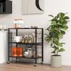 Giantex 4-Tier Folding Storage Shelf of 2, Collapsible Shelving Unit with Lockable Wheels & Adjustable Shelf, Heavy-Duty Organizer on Wheels, Storage Rack for Tool Room, Garage, Kitchen(2)
