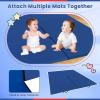 Giantex 4’x10’x 2″ Gymnastics Mat, 4-Panel Folding Aerobics Exercise Mat w/Hook & Loop Fastener, Carrying Handle, Portable Tumbling Mat for Stretching Yoga Cheerleading Martial Arts(Blue)