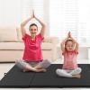 Giantex 4’x10’x 2″ Gymnastics Mat, 4-Panel Folding Aerobics Exercise Mat w/Hook & Loop Fastener, Carrying Handle, Portable Tumbling Mat for Stretching Yoga Cheerleading Martial Arts(Black)