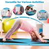 Giantex 4’x10’x 2″ Gymnastics Mat, 4-Panel Folding Aerobics Exercise Mat w/Hook & Loop Fastener, Carrying Handle, Portable Tumbling Mat for Stretching Yoga Cheerleading Martial Arts(Black/Blue)