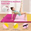 Giantex 4’x10’x 2″ Gymnastics Mat, 4-Panel Folding Aerobics Exercise Mat w/Hook & Loop Fastener, Carrying Handle, Portable Tumbling Mat for Stretching Yoga Cheerleading Martial Arts(Green/Yellow/Pink)