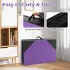 Giantex 4’x10’x 2″ Gymnastics Mat, 4-Panel Folding Aerobics Exercise Mat w/Hook & Loop Fastener, Carrying Handle, Portable Tumbling Mat for Stretching Yoga Cheerleading Martial Arts(Purple/Black)
