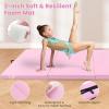 Giantex 4’x10’x 2″ Gymnastics Mat, 4-Panel Folding Aerobics Exercise Mat w/Hook & Loop Fastener, Carrying Handle, Portable Tumbling Mat for Stretching Yoga Cheerleading Martial Arts(Pink)