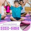 Giantex 4’x10’x 2″ Gymnastics Mat, 4-Panel Folding Aerobics Exercise Mat w/Hook & Loop Fastener, Carrying Handle, Portable Tumbling Mat for Stretching Yoga Cheerleading Martial Arts(Pink/Purple)