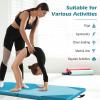 Giantex 4’x10’x 2″ Gymnastics Mat, 4-Panel Folding Aerobics Exercise Mat w/Hook & Loop Fastener, Carrying Handle, Portable Tumbling Mat for Stretching Yoga Cheerleading Martial Arts(Light Blue/Blue)