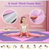 Giantex 4’x10’x 2″ Gymnastics Mat, 4-Panel Folding Aerobics Exercise Mat w/Hook & Loop Fastener, Carrying Handle, Portable Tumbling Mat for Stretching Yoga Cheerleading Martial Arts(Pink/Purple)