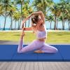 Giantex 4’x10’x 2″ Gymnastics Mat, 4-Panel Folding Aerobics Exercise Mat w/Hook & Loop Fastener, Carrying Handle, Portable Tumbling Mat for Stretching Yoga Cheerleading Martial Arts(Blue)