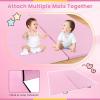 Giantex 4’x10’x 2″ Gymnastics Mat, 4-Panel Folding Aerobics Exercise Mat w/Hook & Loop Fastener, Carrying Handle, Portable Tumbling Mat for Stretching Yoga Cheerleading Martial Arts(Pink)