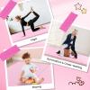 Giantex 4’x10’x 2″ Gymnastics Mat, 4-Panel Folding Aerobics Exercise Mat w/Hook & Loop Fastener, Carrying Handle, Portable Tumbling Mat for Stretching Yoga Cheerleading Martial Arts(Pink)