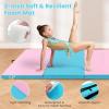 Giantex 4’x10’x 2″ Gymnastics Mat, 4-Panel Folding Aerobics Exercise Mat w/Hook & Loop Fastener, Carrying Handle, Portable Tumbling Mat for Stretching Yoga Cheerleading Martial Arts(Blue/Pink)