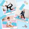 Giantex 4’x10’x 2″ Gymnastics Mat, 4-Panel Folding Aerobics Exercise Mat w/Hook & Loop Fastener, Carrying Handle, Portable Tumbling Mat for Stretching Yoga Cheerleading Martial Arts(Blue/Pink)