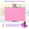 Giantex 4’x10’x 2″ Gymnastics Mat, 4-Panel Folding Aerobics Exercise Mat w/Hook & Loop Fastener, Carrying Handle, Portable Tumbling Mat for Stretching Yoga Cheerleading Martial Arts(Purple/Pink)