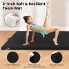 Giantex 4’x10’x 2″ Gymnastics Mat, 4-Panel Folding Aerobics Exercise Mat w/Hook & Loop Fastener, Carrying Handle, Portable Tumbling Mat for Stretching Yoga Cheerleading Martial Arts(Black)