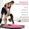 Giantex 4’x10’x 2″ Gymnastics Mat, 4-Panel Folding Aerobics Exercise Mat w/Hook & Loop Fastener, Carrying Handle, Portable Tumbling Mat for Stretching Yoga Cheerleading Martial Arts(Rose/Black)