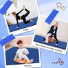 Giantex 4’x10’x 2″ Gymnastics Mat, 4-Panel Folding Aerobics Exercise Mat w/Hook & Loop Fastener, Carrying Handle, Portable Tumbling Mat for Stretching Yoga Cheerleading Martial Arts(Blue)