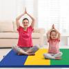Giantex 4’x10’x 2″ Gymnastics Mat, 4-Panel Folding Aerobics Exercise Mat w/Hook & Loop Fastener, Carrying Handle, Portable Tumbling Mat for Stretching Yoga Cheerleading Martial Arts(Rainbow)