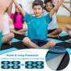 Giantex 4’x10’x 2″ Gymnastics Mat, 4-Panel Folding Aerobics Exercise Mat w/Hook & Loop Fastener, Carrying Handle, Portable Tumbling Mat for Stretching Yoga Cheerleading Martial Arts(Black/Blue)