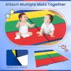 Giantex 4’x10’x 2″ Gymnastics Mat, 4-Panel Folding Aerobics Exercise Mat w/Hook & Loop Fastener, Carrying Handle, Portable Tumbling Mat for Stretching Yoga Cheerleading Martial Arts(Rainbow)
