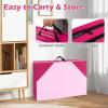 Giantex 4’x10’x 2″ Gymnastics Mat, 4-Panel Folding Aerobics Exercise Mat w/Hook & Loop Fastener, Carrying Handle, Portable Tumbling Mat for Stretching Yoga Cheerleading Martial Arts(Pink/Rose)