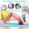 Giantex 4’x10’x 2″ Gymnastics Mat, 4-Panel Folding Aerobics Exercise Mat w/Hook & Loop Fastener, Carrying Handle, Portable Tumbling Mat for Stretching Yoga Cheerleading Martial Arts(Pink/Light Blue)