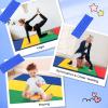 Giantex 4’x10’x 2″ Gymnastics Mat, 4-Panel Folding Aerobics Exercise Mat w/Hook & Loop Fastener, Carrying Handle, Portable Tumbling Mat for Stretching Yoga Cheerleading Martial Arts(Rainbow)