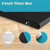 Giantex 4’x10’x 2″ Gymnastics Mat, 4-Panel Folding Aerobics Exercise Mat w/Hook & Loop Fastener, Carrying Handle, Portable Tumbling Mat for Stretching Yoga Cheerleading Martial Arts(Blue/Black)