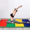 Giantex 4’x10’x 2″ Gymnastics Mat, 4-Panel Folding Aerobics Exercise Mat w/Hook & Loop Fastener, Carrying Handle, Portable Tumbling Mat for Stretching Yoga Cheerleading Martial Arts(Multicolor)