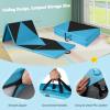 Giantex 4’x10’x 2″ Gymnastics Mat, 4-Panel Folding Aerobics Exercise Mat w/Hook & Loop Fastener, Carrying Handle, Portable Tumbling Mat for Stretching Yoga Cheerleading Martial Arts(Black/Blue)