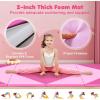 Giantex 4’x10’x 2″ Gymnastics Mat, 4-Panel Folding Aerobics Exercise Mat w/Hook & Loop Fastener, Carrying Handle, Portable Tumbling Mat for Stretching Yoga Cheerleading Martial Arts(Rose/Pink)