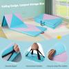 Giantex 4’x10’x 2″ Gymnastics Mat, 4-Panel Folding Aerobics Exercise Mat w/Hook & Loop Fastener, Carrying Handle, Portable Tumbling Mat for Stretching Yoga Cheerleading Martial Arts(Pink/Light Blue)