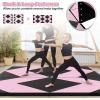Giantex 4’x8′ Gymnastics Mat, 2″ Thick Folding Tumbling Mat with Carrying Handles, Foldable Gym Mat with Hook and Loop Fastener, Cheer Mats for Kids Adults Home Exercise Aerobics Fitness(Light Pink/Black)