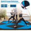 Giantex 4’x8′ Gymnastics Mat, 2″ Thick Folding Tumbling Mat with Carrying Handles, Foldable Gym Mat with Hook and Loop Fastener, Cheer Mats for Kids Adults Home Exercise Aerobics Fitness(Blue/Black)