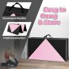 Giantex 4’x8′ Gymnastics Mat, 2″ Thick Folding Tumbling Mat with Carrying Handles, Foldable Gym Mat with Hook and Loop Fastener, Cheer Mats for Kids Adults Home Exercise Aerobics Fitness(Light Pink/Black)