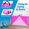 Giantex 4’x8′ Gymnastics Mat, 2″ Thick Folding Tumbling Mat with Carrying Handles, Foldable Gym Mat with Hook and Loop Fastener, Cheer Mats for Kids Adults Home Exercise Aerobics Fitness(Pink/Purple)