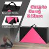 Giantex 4’x8′ Gymnastics Mat, 2″ Thick Folding Tumbling Mat with Carrying Handles, Foldable Gym Mat with Hook and Loop Fastener, Cheer Mats for Kids Adults Home Exercise Aerobics Fitness(Black/Pink)