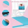 Giantex 4’x8′ Gymnastics Mat, 2″ Thick Folding Tumbling Mat with Carrying Handles, Foldable Gym Mat with Hook and Loop Fastener, Cheer Mats for Kids Adults Home Exercise Aerobics Fitness(Blue/Pink)